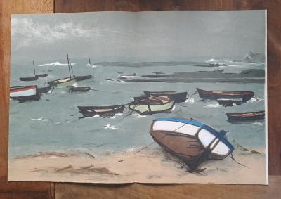 Robert Humblot (d’après) - Port de Saint-Pierre - Lithographie originale 2