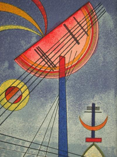 Vassily KANDINSKY ( d’après ) - Geneigter Halbkreis, 1972 - Lithographie en couleurs 2
