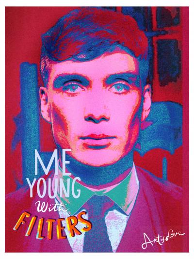 Pellarose - Me Young with Filters (Cillian Murphy) - Digigraphie originale signée 2