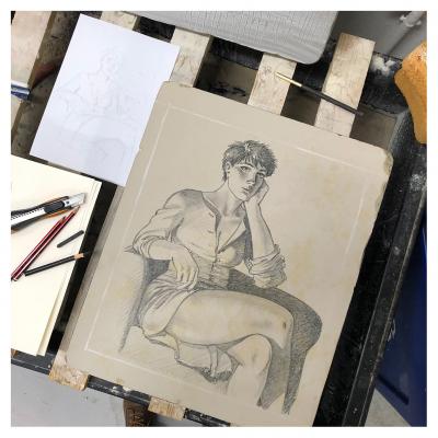 André Juillard, Louise (Le Cahier bleu), 2020, Lithographie 2