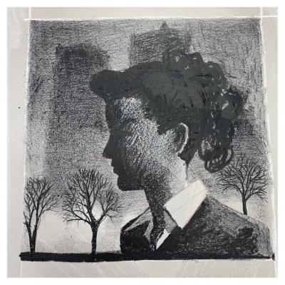 Dominique Bertail - Portrait de Madeleine résistante, 2021 - lithographie, signée et numérotée 2