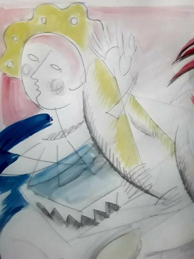 Issaeva-Agenos - Alors on danse, 2017 - Dessin, signé 2