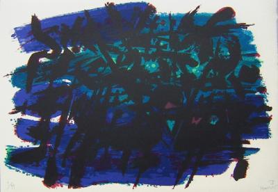 Alfred MANESSIER - Suite de Pâques,  L’arrestation de Jésus, 1978, Lithographie 2