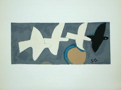Georges BRAQUE - Quatre oiseaux, 1959 - Lithographie originale signée 2