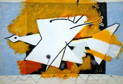 Georges BRAQUE (d’après) - L’oiseau jaune, 1959 - Lithographie signée