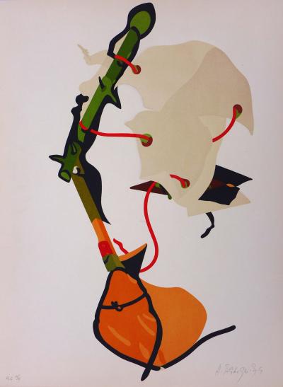 Hervé TELEMAQUE - Le balai 1974 - Lithographie 2