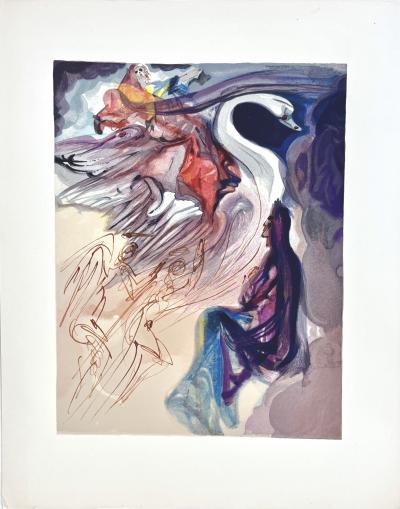 Salvado Dali - Bois gravé Le langage de l’oiseau (Divine Comédie) 2
