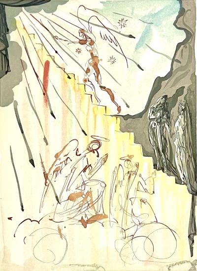 Salvador DALI - L’échelle mystique (Divine Comédie), 1960 - Bois original gravé 2