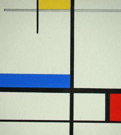 Jean GORIN (d’après) - Composition abstraite, 1952 - Pochoir aux couleurs gouaches signé 2