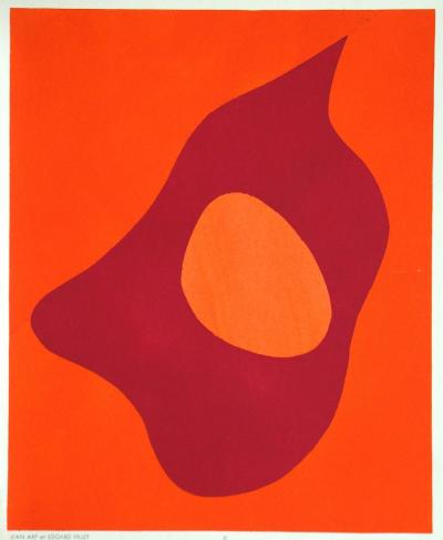 Jean Hans ARP (d’après) - Composition abstraite, 1952 - Pochoir en couleurs gouaches 2