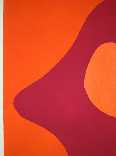 Jean Hans ARP (d’après) - Composition abstraite, 1952 - Pochoir en couleurs gouaches 2