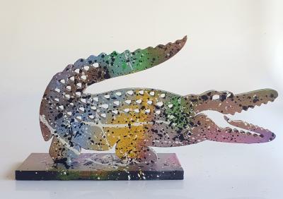 SPACO -  Crocodile Lacoste colors , 2024 - Sculpture pop street art 2