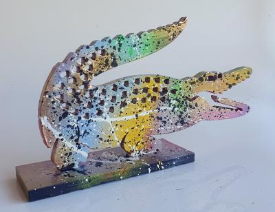 SPACO -  Crocodile Lacoste colors , 2024 - Sculpture pop street art 2