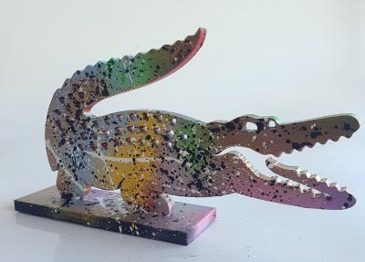 SPACO -  Crocodile Lacoste colors , 2024 - Sculpture pop street art 2