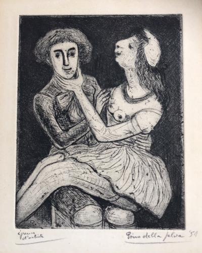 Pino DELLA  SELVA  - Petit Chéri, 1954 - Eau-forte signée au crayon 2