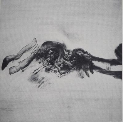 Zao WOU-KI : Composition abstraite dynamique, Affiche originale en sérigraphie 2