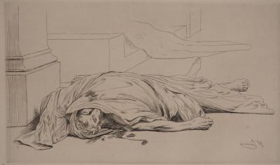 Jean Léon GEROME : La Mort de César, Gravure originale signée 2