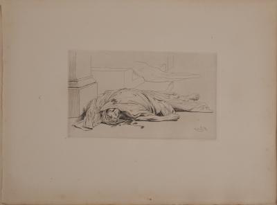 Jean Léon GEROME : La Mort de César, Gravure originale signée 2