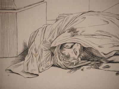 Jean Léon GEROME : La Mort de César, Gravure originale signée 2