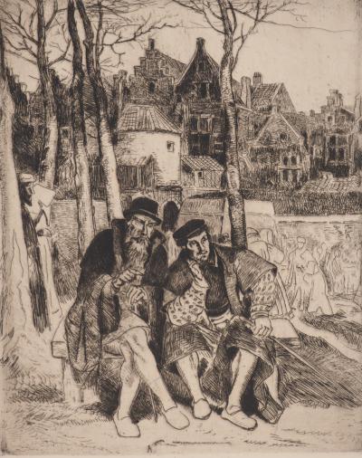 Henri LEYS : Promenade, Gravure originale 2