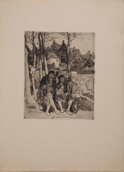 Henri LEYS : Promenade, Gravure originale 2