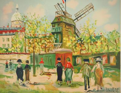 Maurice UTRILLO : Le moulin de la Galette à Montmartre, Lithographie signée 2