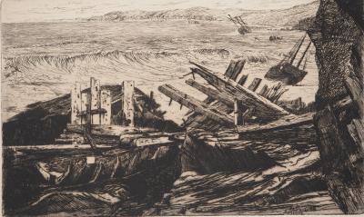 Edwin EDWARDS: La Sulina, Original signed engraving 2