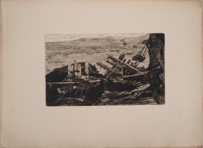 Edwin EDWARDS: La Sulina, Original signed engraving 2