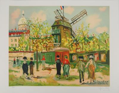 Maurice UTRILLO : Le moulin de la Galette à Montmartre, Lithographie signée 2