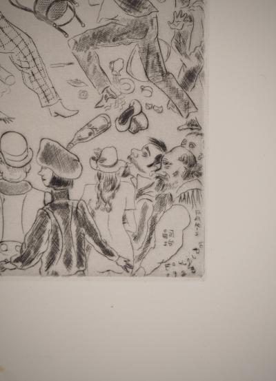 Léonard Tsuguharu FOUJITA: The Rotonde Café, Original signed engraving 2