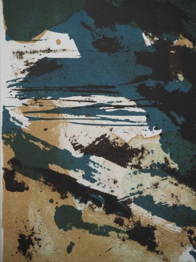 Zao WOU-KI : Paysage abstrait, Affiche en lithographie originale 2