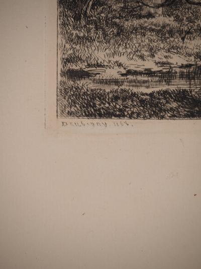 Charles François DAUBIGNY : Le verger, Gravure originale signée 2