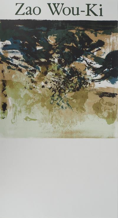 Zao WOU-KI : Paysage abstrait, Affiche en lithographie originale