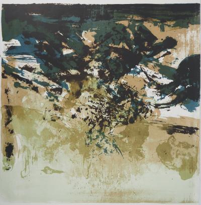 Zao WOU-KI : Paysage abstrait, Affiche en lithographie originale 2