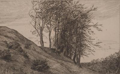 George HOWARD : La colline, Gravure originale signée 2