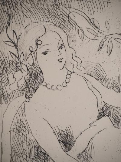 Marie LAURENCIN : Mariée aux branches d’olivier et perles, Gravure originale signée 2