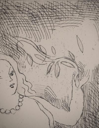 Marie LAURENCIN : Mariée aux branches d’olivier et perles, Gravure originale signée 2