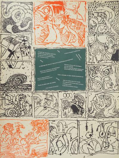 Pierre ALECHINSKY : L’imagination prend le pouvoir (Mai 68), Affiche en lithographie originale 2