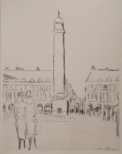 Kees VAN DONGEN : Place Vendôme, Gravure originale signée 2