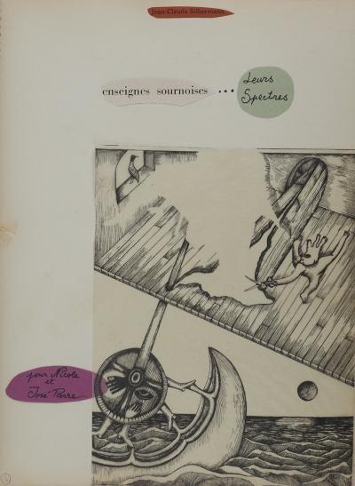Jean-Claude SILBERMANN : Enseignes sournoises, Le bateau surréaliste, Dessin original signé 2