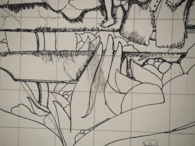 Jean-Claude SILBERMANN : Enseignes sournoises, L’éclosion de la fleur, Dessin original signé 2