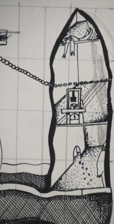 Jean-Claude SILBERMANN : Enseignes sournoises, Le chien de garde, Dessin original signé 2
