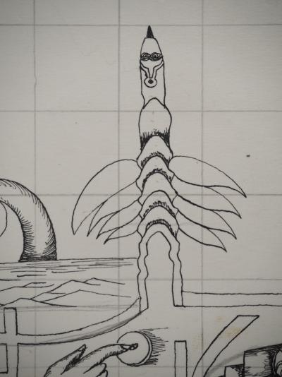 Jean-Claude SILBERMANN : Enseignes sournoises, Les bains de Deauville, Dessin original signé 2