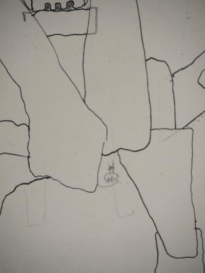Jean-Claude SILBERMANN : Enseignes sournoises, Le déménageur, Dessin original signé 2