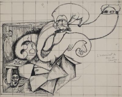 Jean-Claude SILBERMANN : Enseignes sournoises, Le temps endormi, Dessin original signé 2