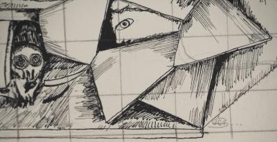 Jean-Claude SILBERMANN : Enseignes sournoises, Le temps endormi, Dessin original signé 2