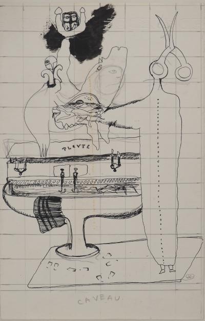 Jean-Claude SILBERMANN : Enseignes sournoises, Antigone à la Salle Pleyel, Dessin original signé 2