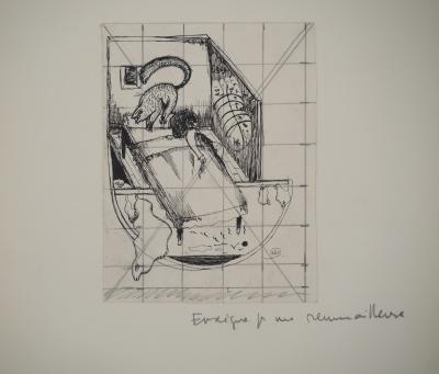 Jean-Claude SILBERMANN : Enseignes sournoises, La chambre à coucher, Dessin original signé 2