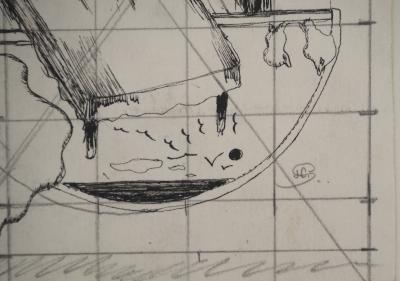 Jean-Claude SILBERMANN : Enseignes sournoises, La chambre à coucher, Dessin original signé 2