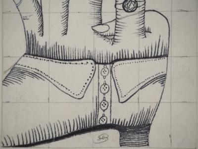 Jean-Claude SILBERMANN : Enseignes sournoises, Les deux mains entrelacées, Dessin originale signé 2